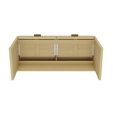 Grace 54" Home Office Desk in Natural Oak and Gold - Ornate Home