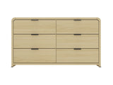 Grace 60" Double Dresser in Natural Oak and Black - Ornate Home