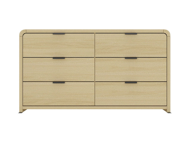Grace 60" Double Dresser in Natural Oak and Black - Ornate Home