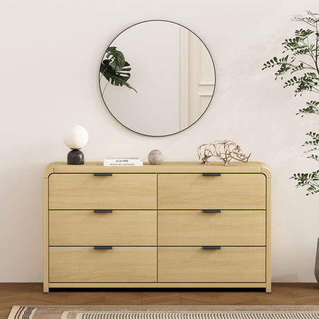 Grace 60" Double Dresser in Natural Oak and Black - Ornate Home