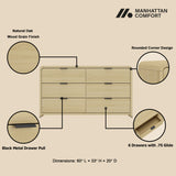 Grace 60" Double Dresser in Natural Oak and Black - Ornate Home