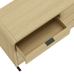 Grace 60" Double Dresser in Natural Oak and Black - Ornate Home