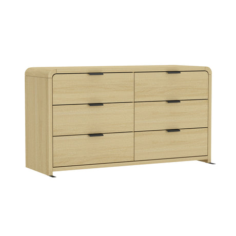 Grace 60" Double Dresser in Natural Oak and Black - Ornate Home