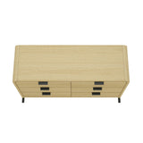 Grace 60" Double Dresser in Natural Oak and Black - Ornate Home