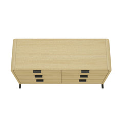 Grace 60" Double Dresser in Natural Oak and Black - Ornate Home