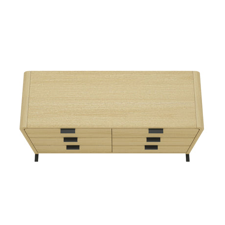 Grace 60" Double Dresser in Natural Oak and Black - Ornate Home