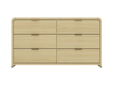 Grace 60" Double Dresser in Natural Oak and Gold - Ornate Home