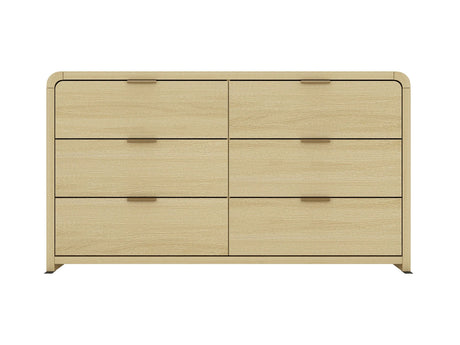 Grace 60" Double Dresser in Natural Oak and Gold - Ornate Home