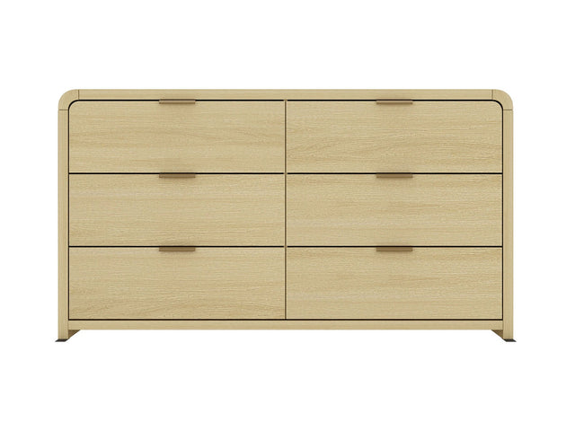 Grace 60" Double Dresser in Natural Oak and Gold - Ornate Home