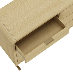 Grace 60" Double Dresser in Natural Oak and Gold - Ornate Home