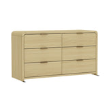 Grace 60" Double Dresser in Natural Oak and Gold - Ornate Home
