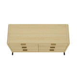Grace 60" Double Dresser in Natural Oak and Gold - Ornate Home