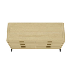 Grace 60" Double Dresser in Natural Oak and Gold - Ornate Home