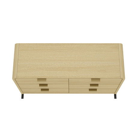 Grace 60" Double Dresser in Natural Oak and Gold - Ornate Home
