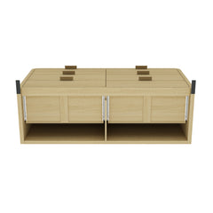 Grace 60" Double Dresser in Natural Oak and Gold - Ornate Home