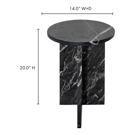 Grace Black Marble Accent Table - Ornate Home
