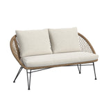 Grace Black/Natural/Olefin Beige Outdoor Seating 4PC Set - Ornate Home