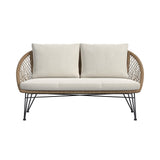 Grace Black/Natural/Olefin Beige Outdoor Seating 4PC Set - Ornate Home