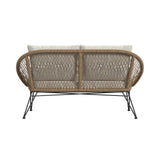 Grace Black/Natural/Olefin Beige Outdoor Seating 4PC Set - Ornate Home