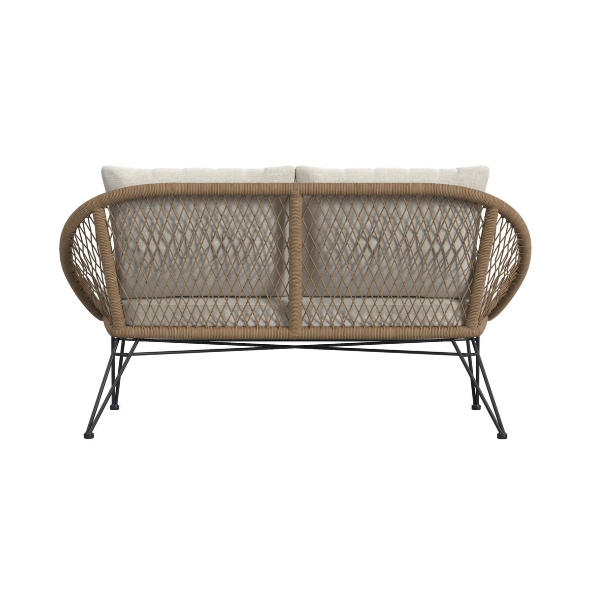 Grace Black/Natural/Olefin Beige Outdoor Seating 4PC Set - Ornate Home