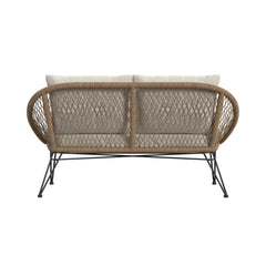 Grace Black/Natural/Olefin Beige Outdoor Seating 4PC Set - Ornate Home