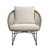 Grace Black/Natural/Olefin Beige Outdoor Seating 4PC Set - Ornate Home