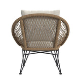 Grace Black/Natural/Olefin Beige Outdoor Seating 4PC Set - Ornate Home