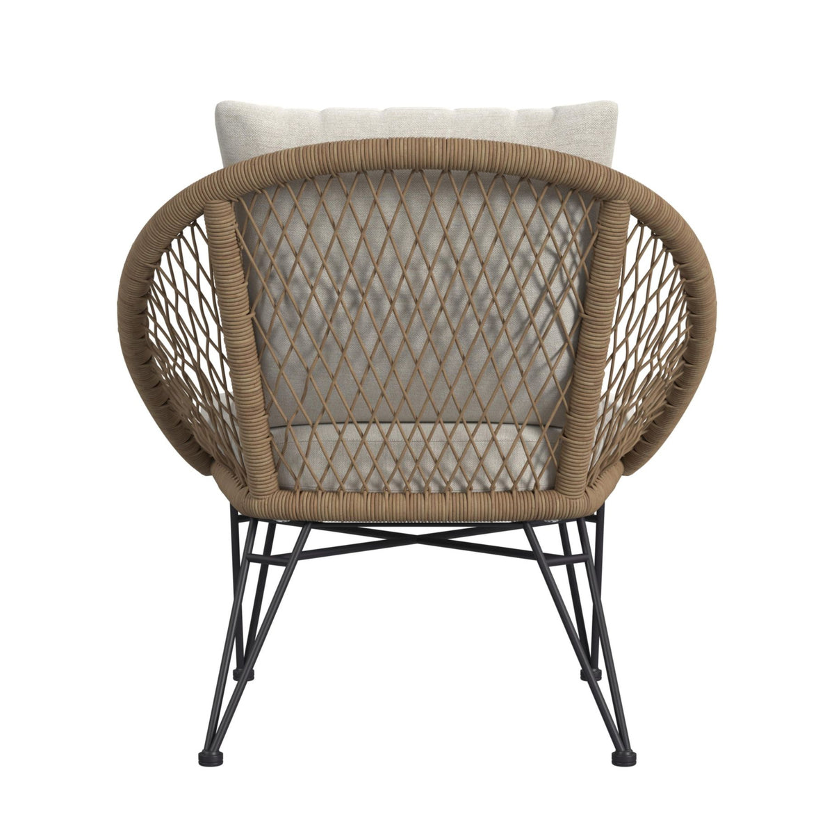 Grace Black/Natural/Olefin Beige Outdoor Seating 4PC Set - Ornate Home