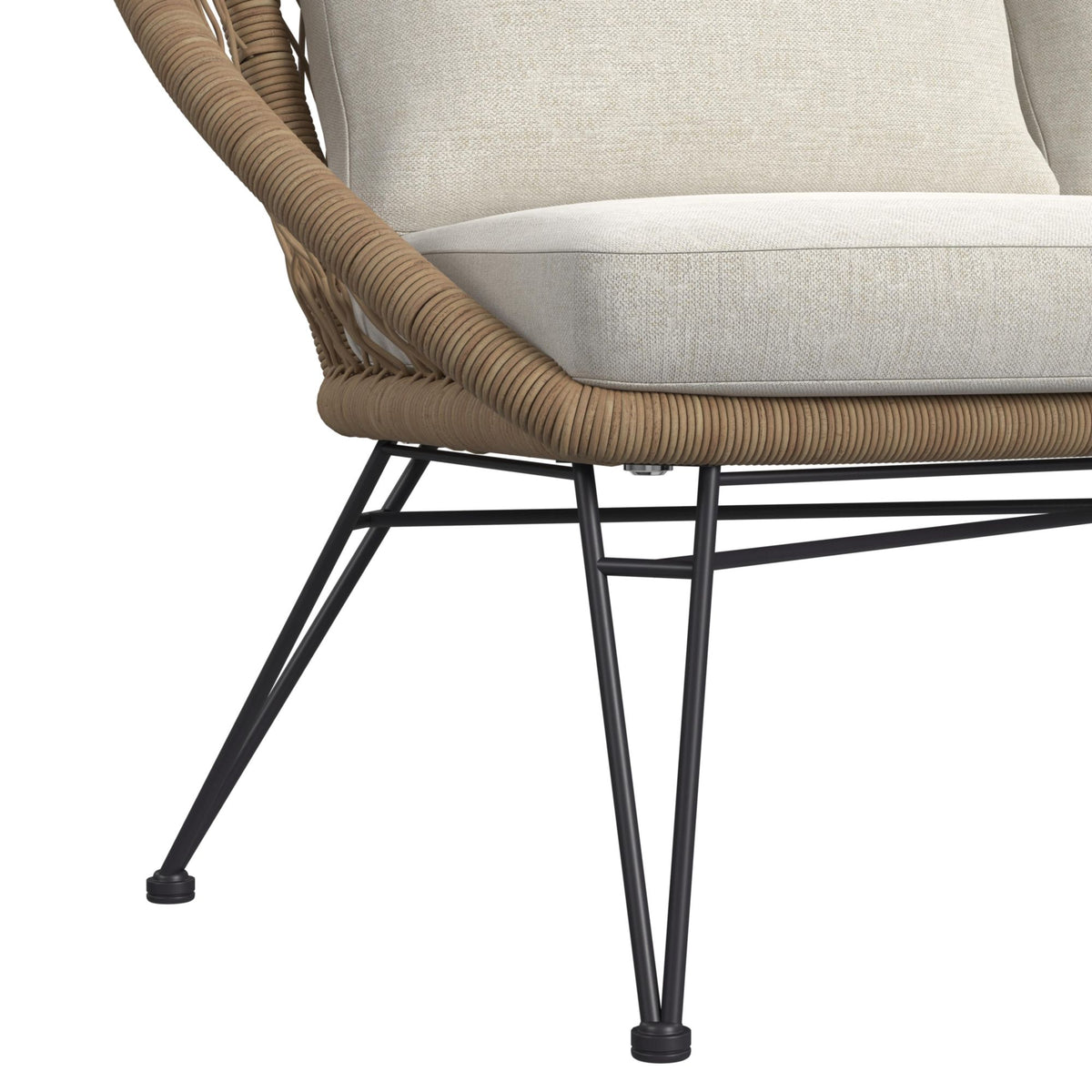 Grace Black/Natural/Olefin Beige Outdoor Seating 4PC Set - Ornate Home