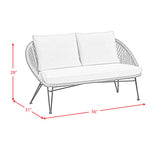 Grace Black/Natural/Olefin Beige Outdoor Seating 4PC Set - Ornate Home