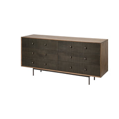 Grace Brown Two-Tone Solid Wood 6 Drawer Sideboard - Ornate Home