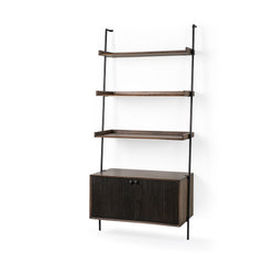 Grace Brown Two-Toned Wood Three Shelf Shelving Unit - Ornate Home