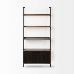Grace Brown Two-Toned Wood Three Shelf Shelving Unit - Ornate Home
