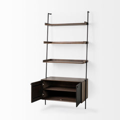 Grace Brown Two-Toned Wood Three Shelf Shelving Unit - Ornate Home