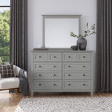 Grace Eight Drawer Dresser in Elephant Gray - Ornate Home