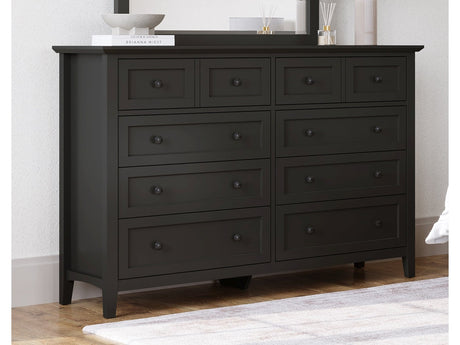 Grace Eight Drawer Dresser in Raven Black - Ornate Home