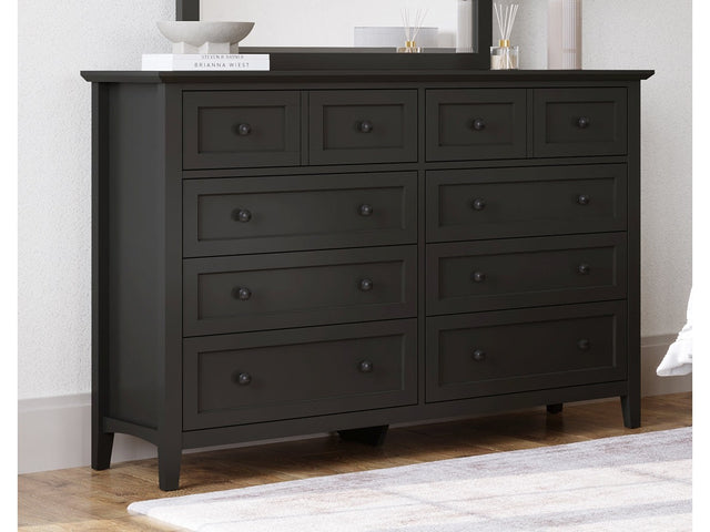 Grace Eight Drawer Dresser in Raven Black - Ornate Home