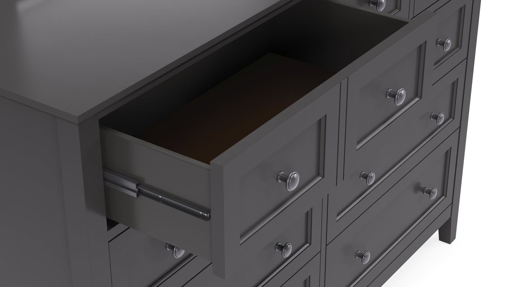 Grace Eight Drawer Dresser in Raven Black - Ornate Home