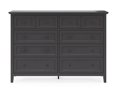 Grace Eight Drawer Dresser in Raven Black - Ornate Home