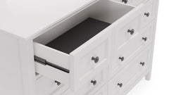 Grace Eight Drawer Dresser in Snowfall White - Ornate Home
