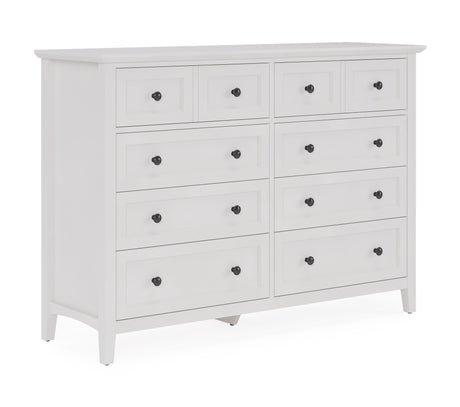 Grace Eight Drawer Dresser in Snowfall White - Ornate Home