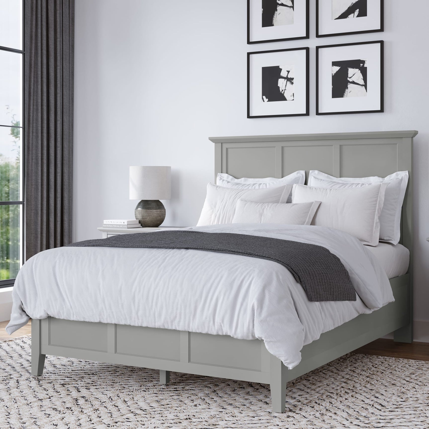 Grace Elephant Grey Twin Panel Bed - Ornate Home