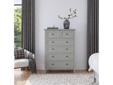 Grace Five Drawer Chest in Elephant Gray - Ornate Home