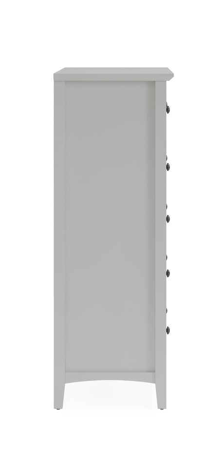 Grace Five Drawer Chest in Elephant Gray - Ornate Home