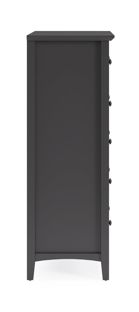 Grace Five Drawer Chest in Raven Black - Ornate Home