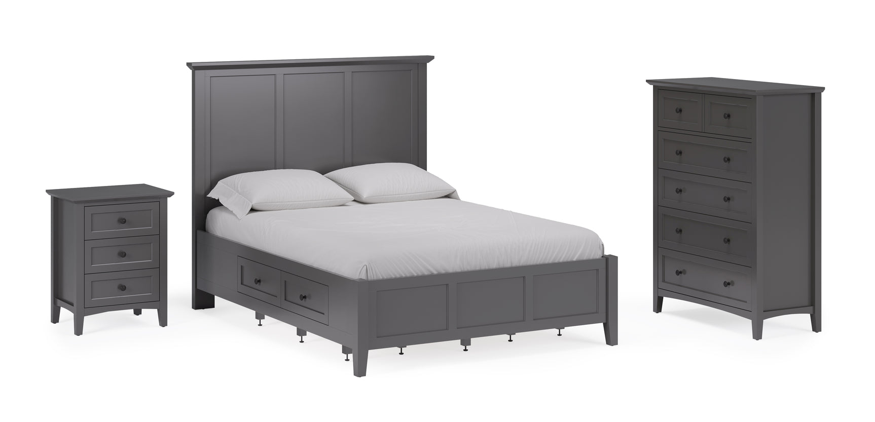 Grace Five Drawer Chest in Raven Black - Ornate Home