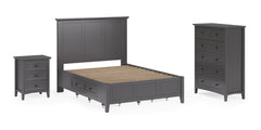 Grace Five Drawer Chest in Raven Black - Ornate Home