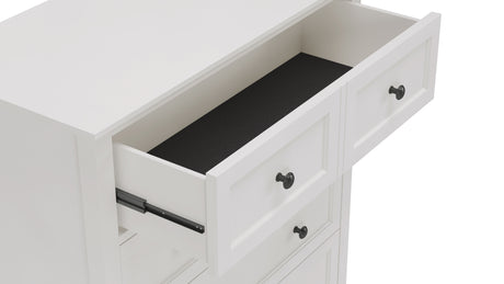 Grace Five Drawer Chest in Snowfall White - Ornate Home