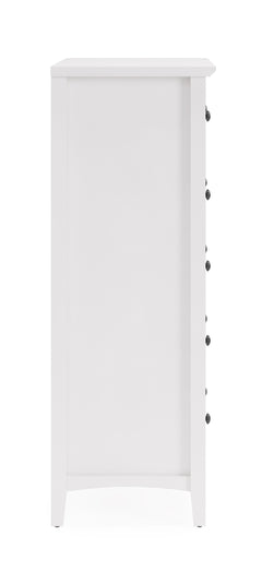 Grace Five Drawer Chest in Snowfall White - Ornate Home