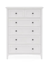 Grace Five Drawer Chest in Snowfall White - Ornate Home